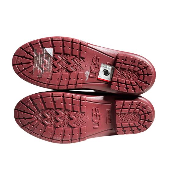 Women’s UGG Red Rubber Rain Boots Sz 9 with Lamb Fur Soles New - Picture 5 of 9